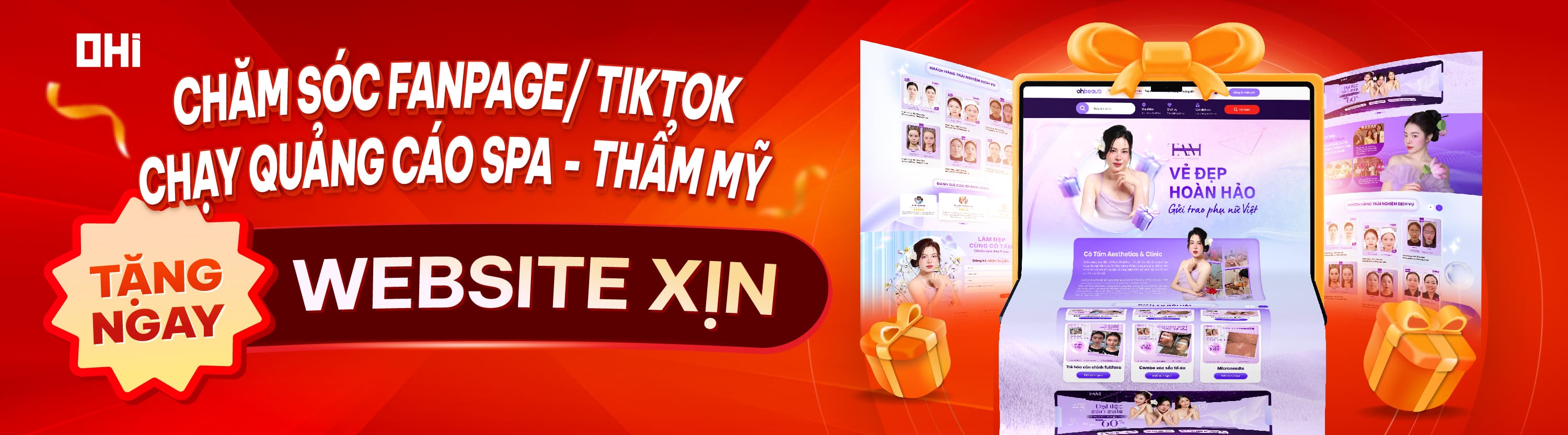 Tặng website spa, thẩm mỹ